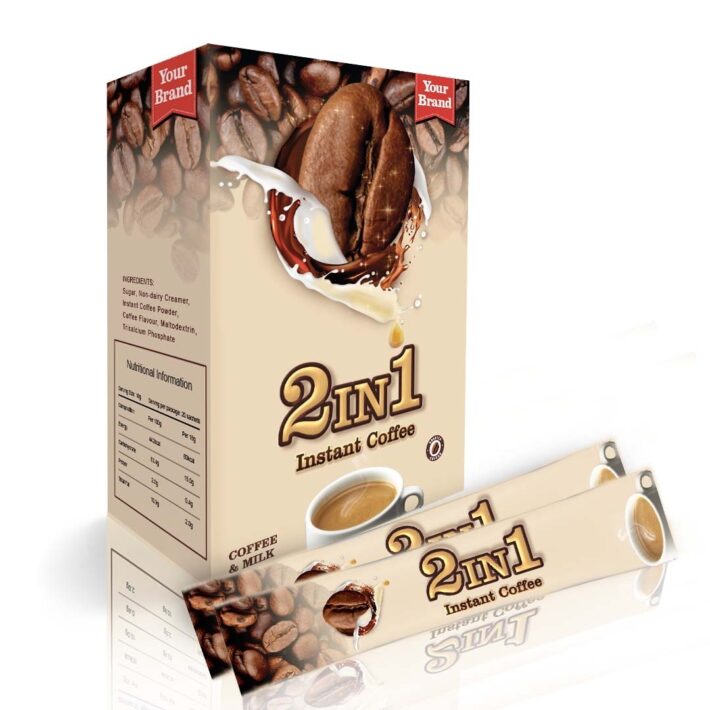 Instant 2 in 1 Coffee - Food & Beverage product by Edmark Industries, ISO certified OEM manufacturer Malaysia