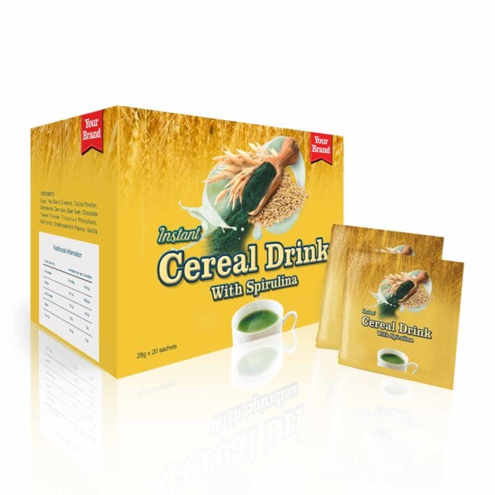 Cereal Drink with Spirulina - Food & Beverage product by Edmark Industries, ISO certified OEM manufacturer Malaysia