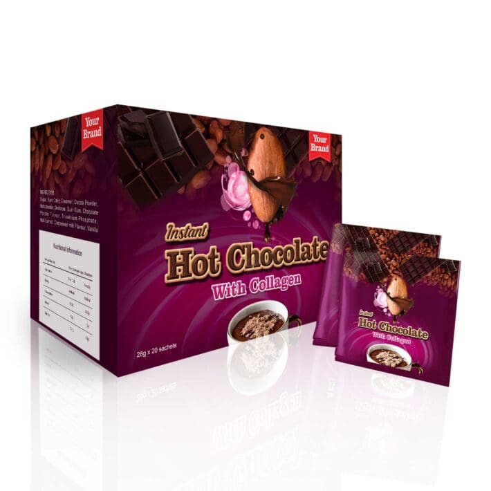 Hot Chocolate with Collagen - Food & Beverage product by Edmark Industries, ISO certified OEM manufacturer Malaysia